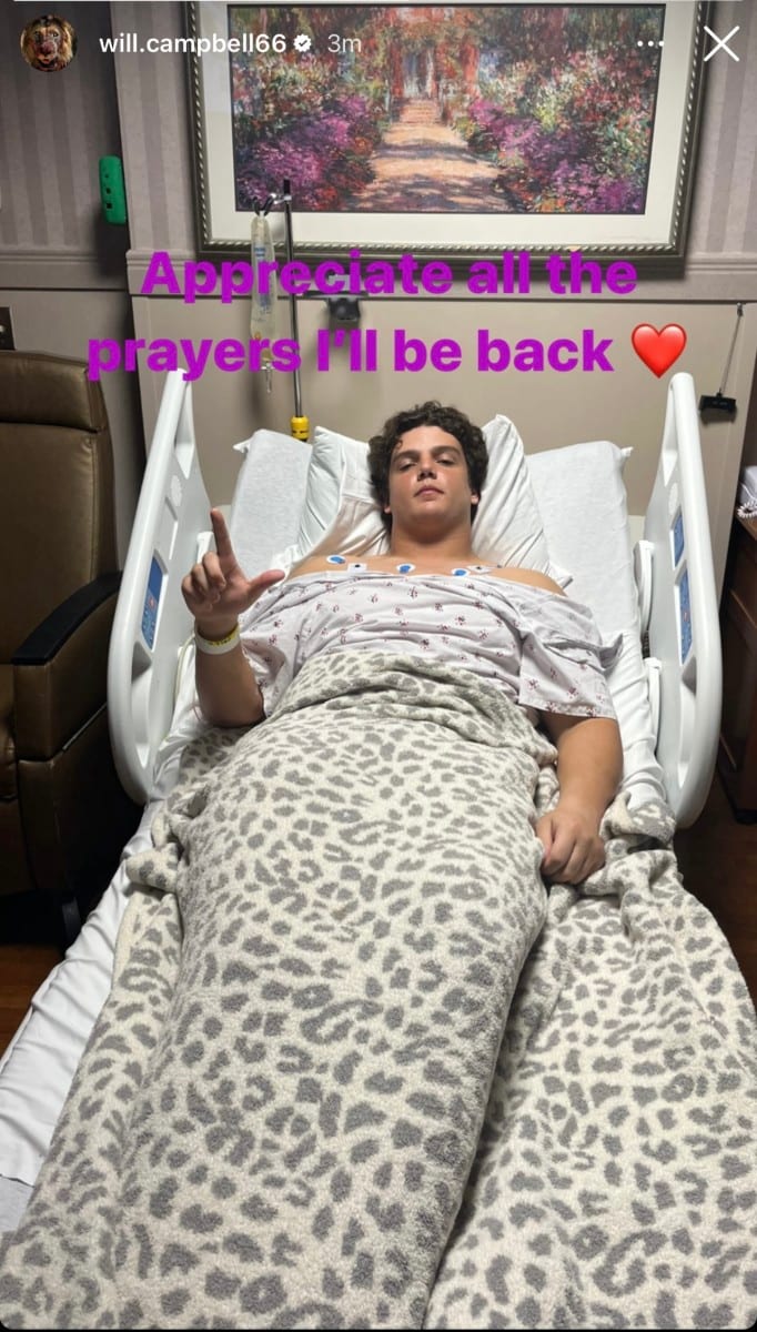 LSU offensive lineman Will Campbell post via his Instagtam page. 